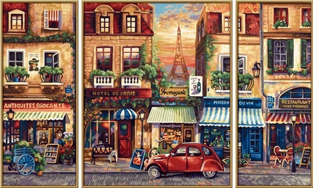 Триптих картина по номерам Schipper Париж 50х80
