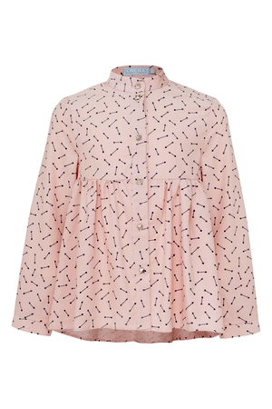 Блузка Смена с длинными рукавами (розовая)